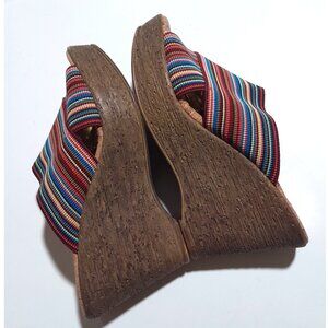 Love & Liberty Made  In USA Multicolor Wedge Sandals 7.5 EU 38